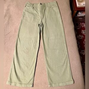 Madewell Emmett wide leg womens green pants